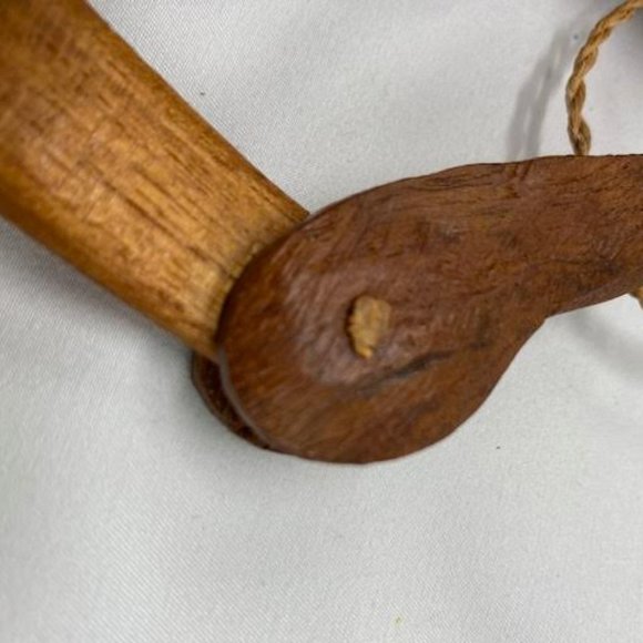 Unique Old Primitive Hand Carved Wooden Cow Goat Bell - Picture 8 of 10